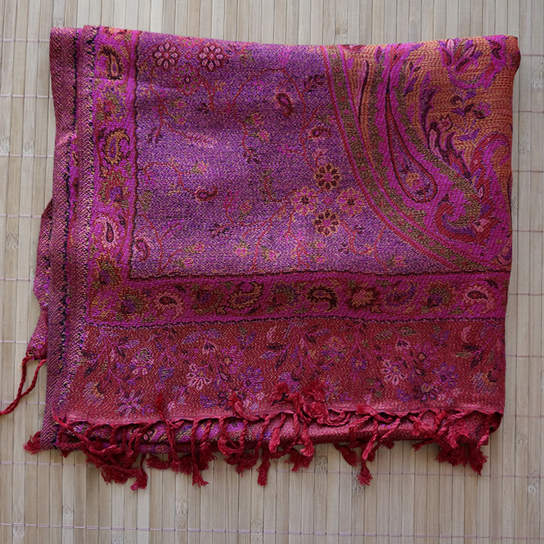 Paisley Rayon Shawl — Sari Pink - DYC Store